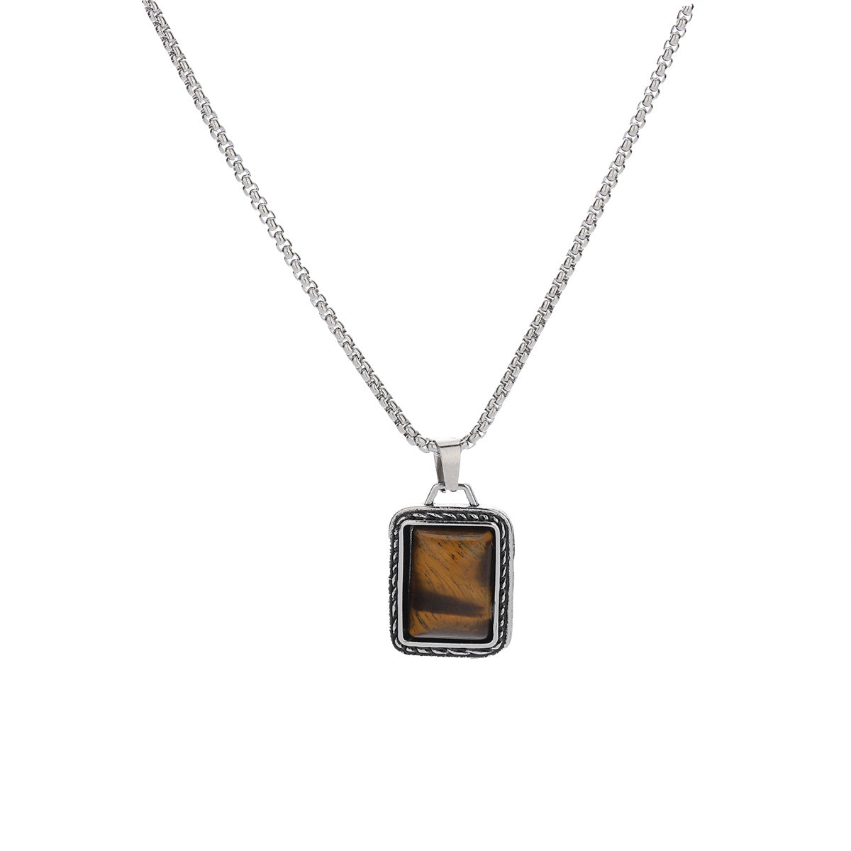Stainless Steel Silver-Plated Artificial Stones Minimal Necklace