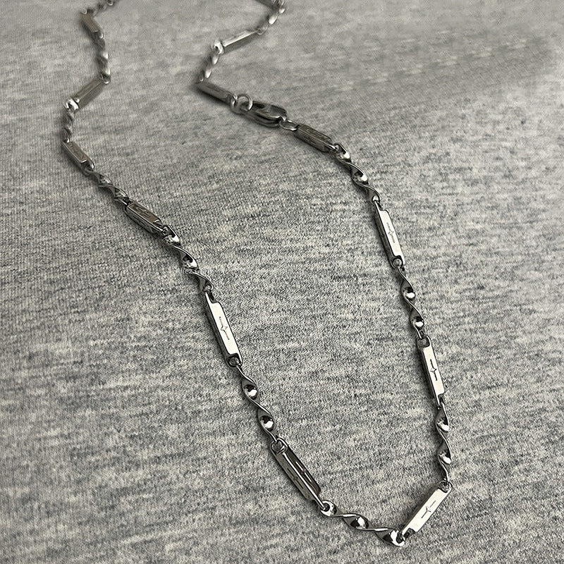 Silver-Plated  Stainless Steel Minimal Chain