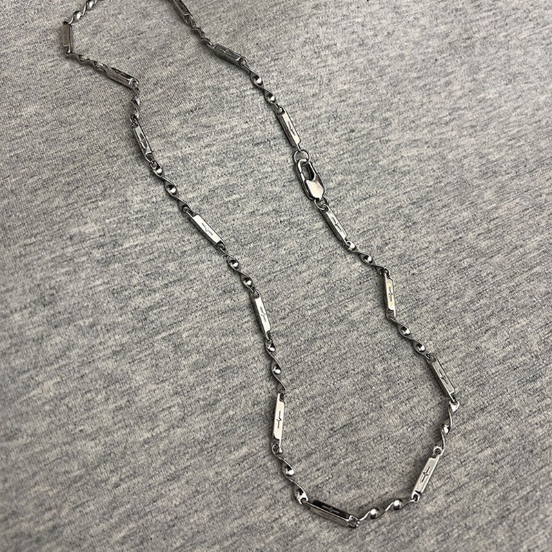 Silver-Plated  Stainless Steel Minimal Chain
