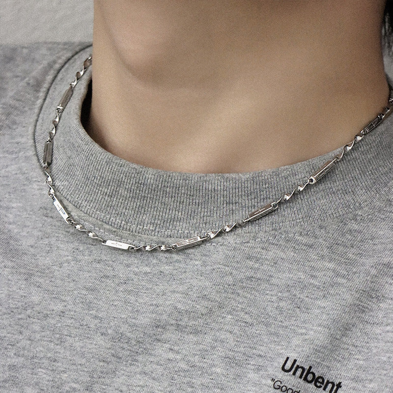 Silver-Plated  Stainless Steel Minimal Chain