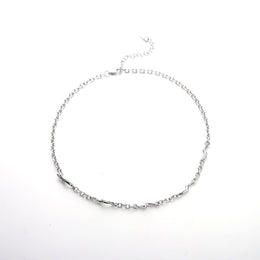 Stainless Steel Silver-Plated Minimal Necklace