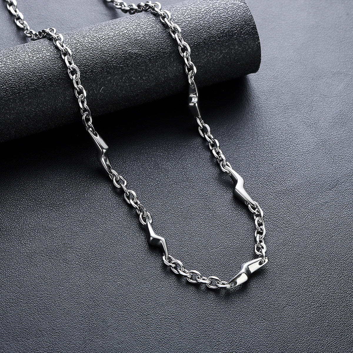 Stainless Steel Silver-Plated Minimal Necklace