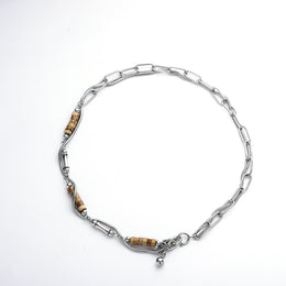 Silver-Plated  Stainless Steel Statement Chain