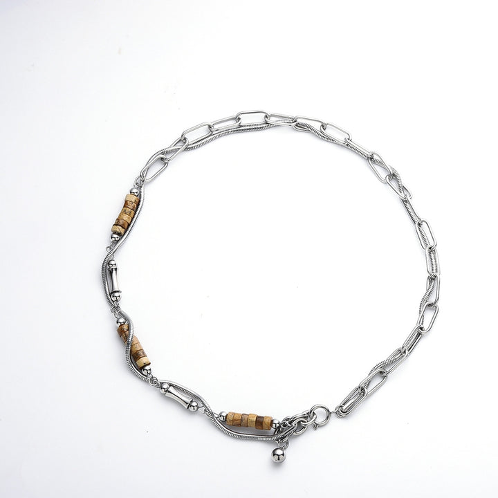 Silver-Plated  Stainless Steel Statement Chain