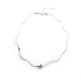 Silver-Plated  Stainless Steel Statement Chain