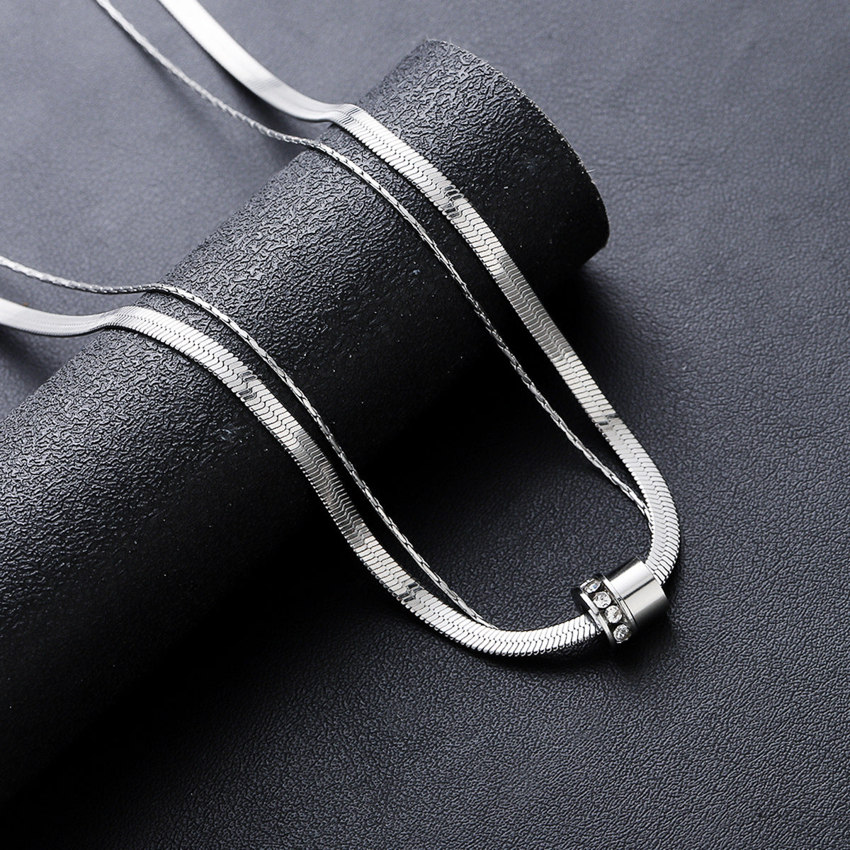 Silver-Plated  Stainless Steel Statement Chain