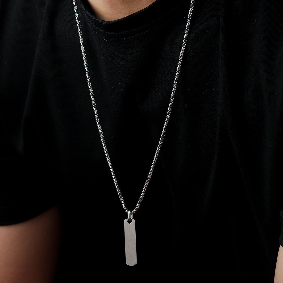 Stainless Steel Silver-Plated Minimal Necklace