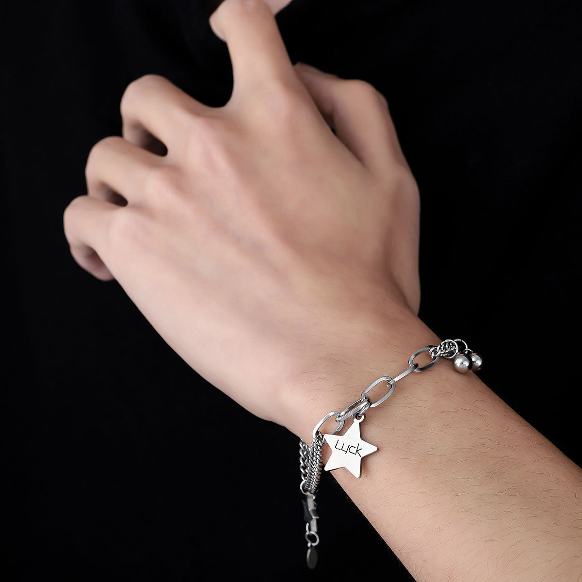 Men Stainless Steel Link Bracelet