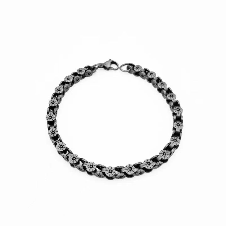 Men Stainless Steel Silver-Plated Link Bracelet