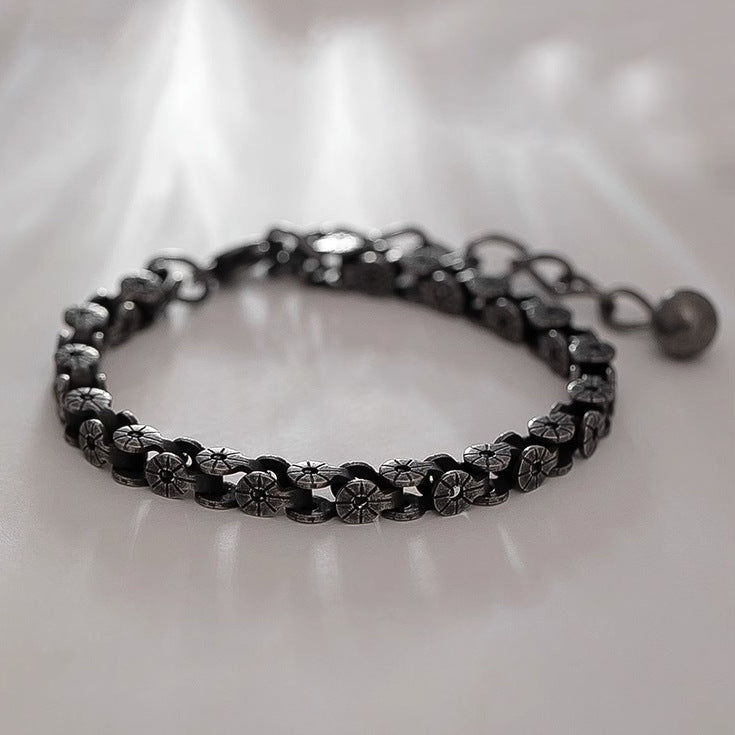 Men Stainless Steel Silver-Plated Link Bracelet
