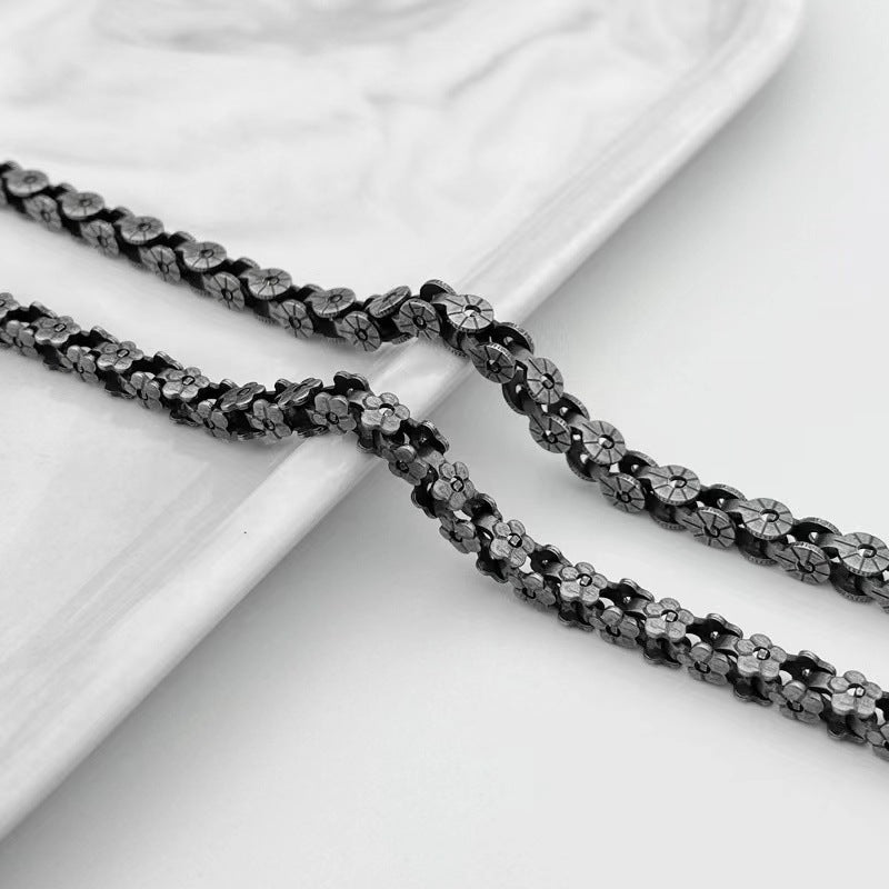 Men Stainless Steel Silver-Plated Link Bracelet