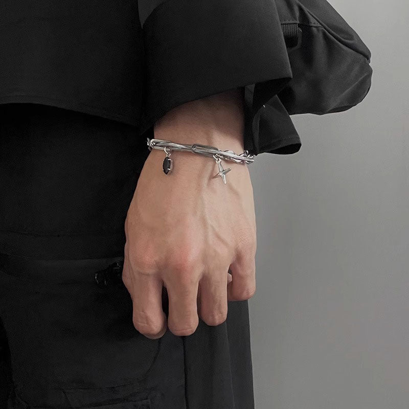 Men Silver-Plated Link Bracelet