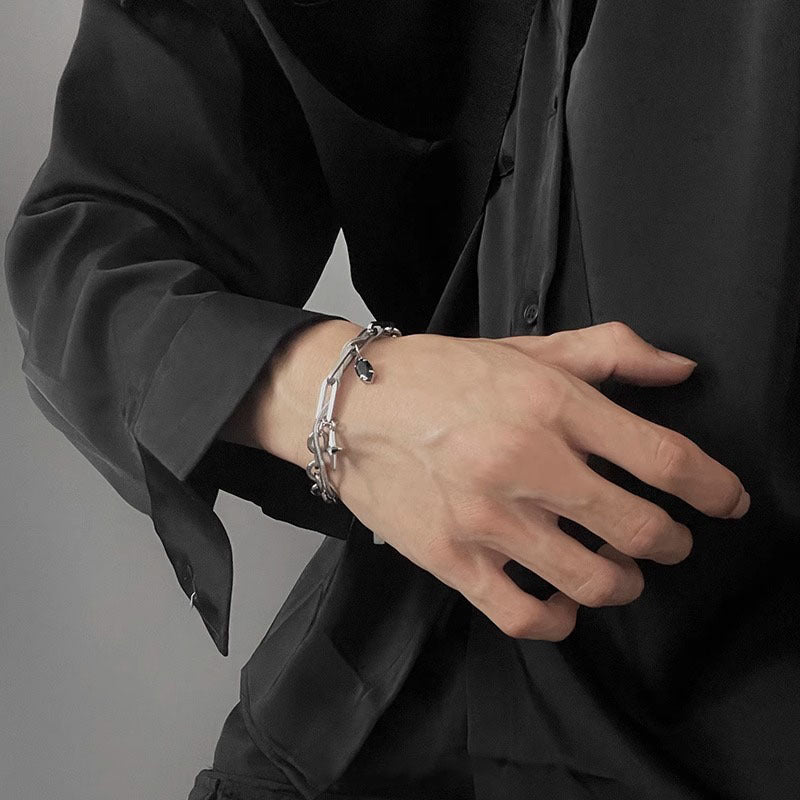 Men Silver-Plated Link Bracelet