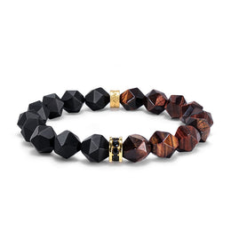 Men Gold-Plated Artificial Beaded Elasticated Bracelet