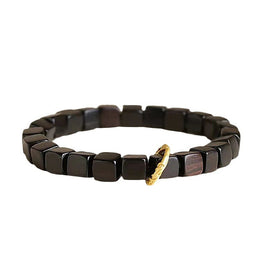 Men Wood Gold-Plated Bracelet