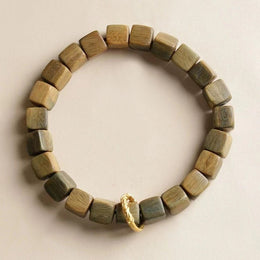 Men Wood Gold-Plated Bracelet