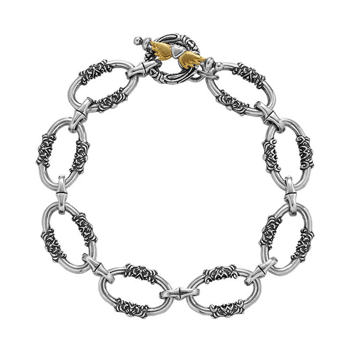 Men Stainless Steel Silver-Plated Link Bracelet