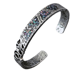 Men Silver-Plated Cuff Bracelet