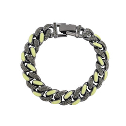 Men Stainless Steel Silver-Plated Link Bracelet