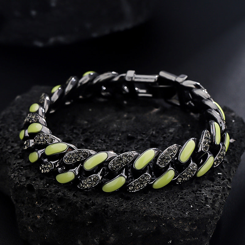 Men Stainless Steel Silver-Plated Link Bracelet