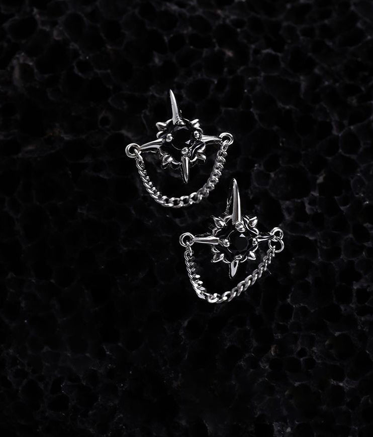 Stainless Steel Silver Plated Studded Contemporary Studs