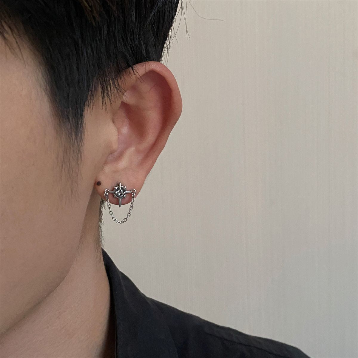 Stainless Steel Silver Plated Studded Contemporary Studs