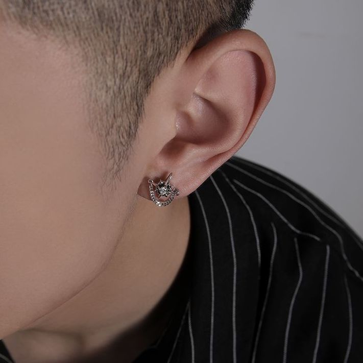 Stainless Steel Silver Plated Studded Contemporary Studs
