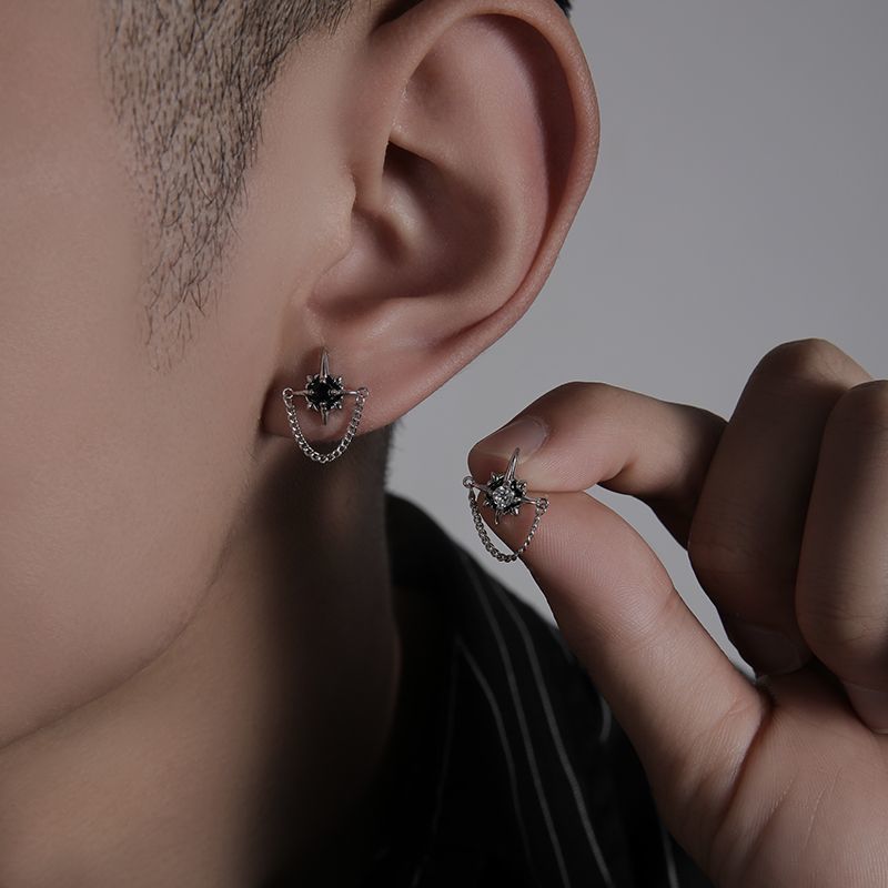 Stainless Steel Silver Plated Studded Contemporary Studs