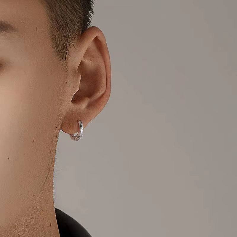 Silver-Plated Circular Shaped Hoop Earrings