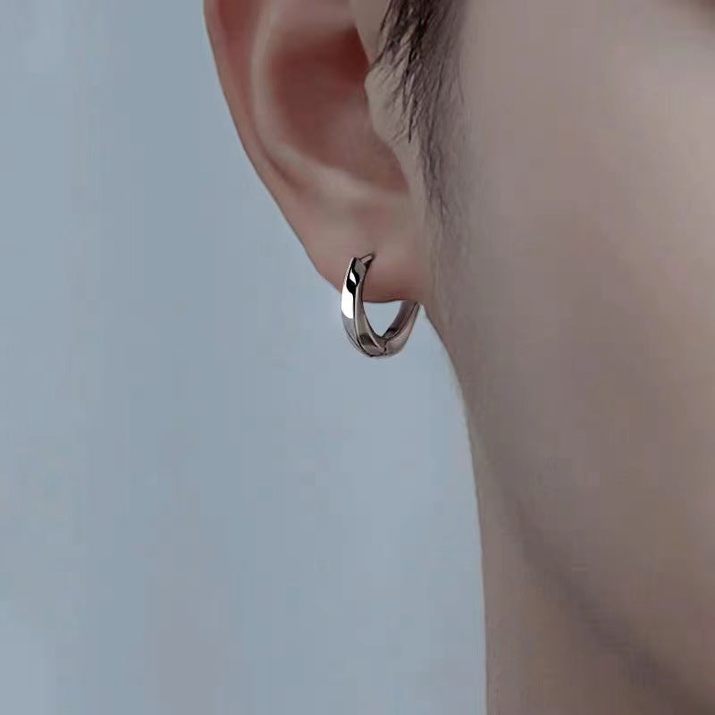 Silver-Plated Circular Shaped Hoop Earrings