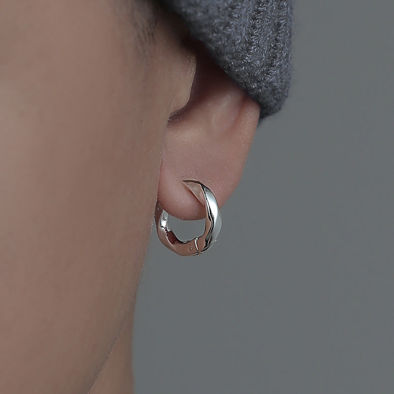 Silver-Plated Circular Shaped Hoop Earrings