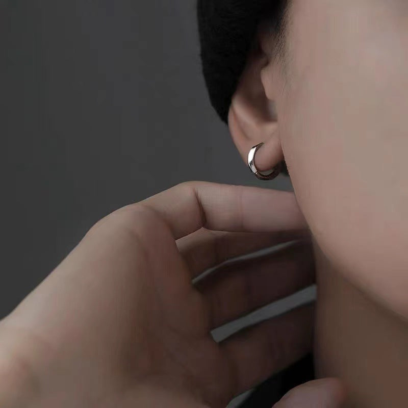 Silver-Plated Circular Shaped Hoop Earrings