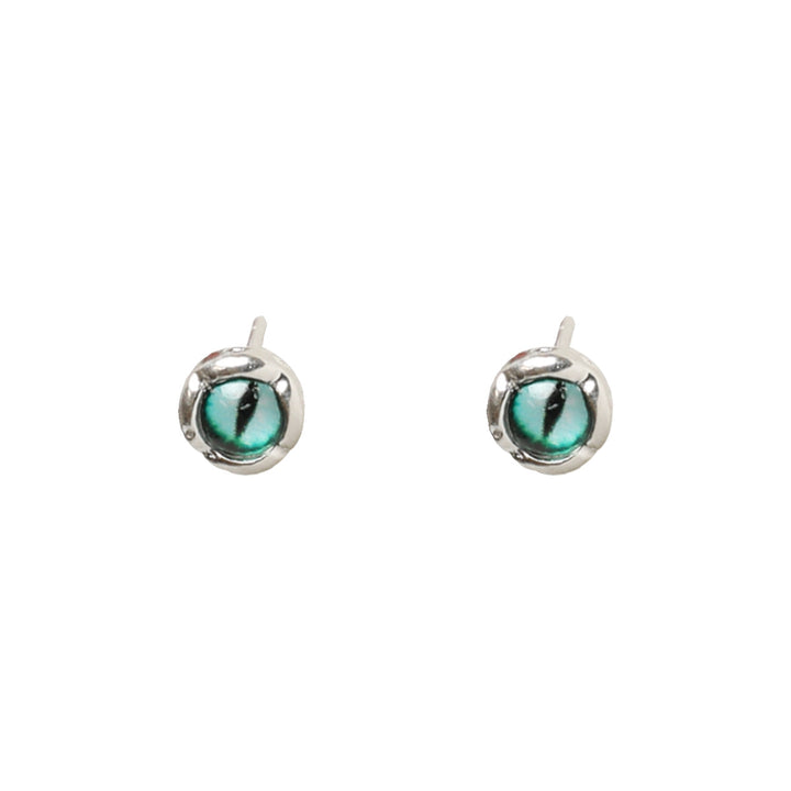 Silver-Plated Artificial Studded Circular Studs