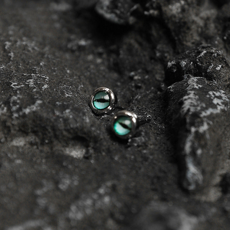 Silver-Plated Artificial Studded Circular Studs