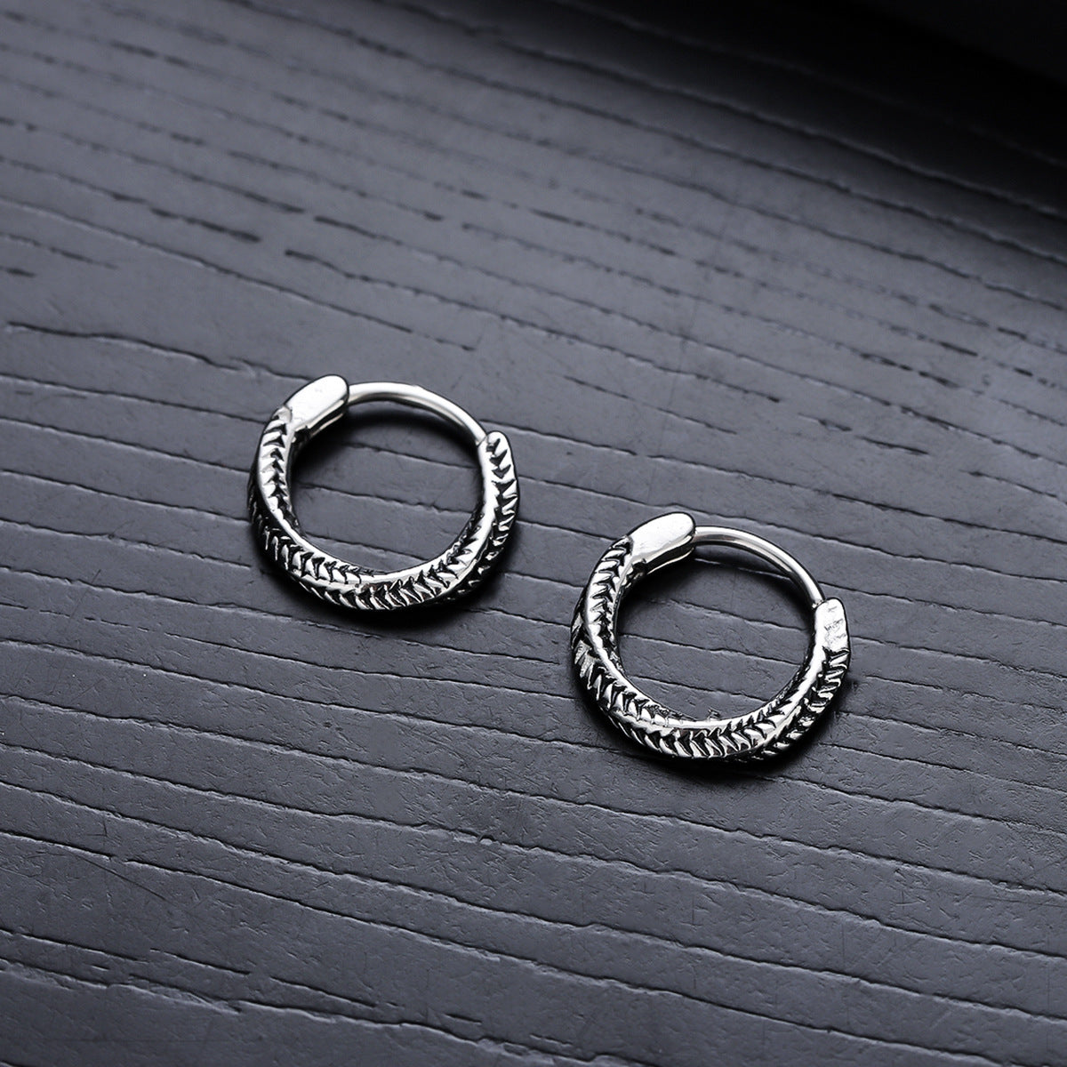 Stainless Steel Silver-Plated Circular Shaped Hoop Earrings