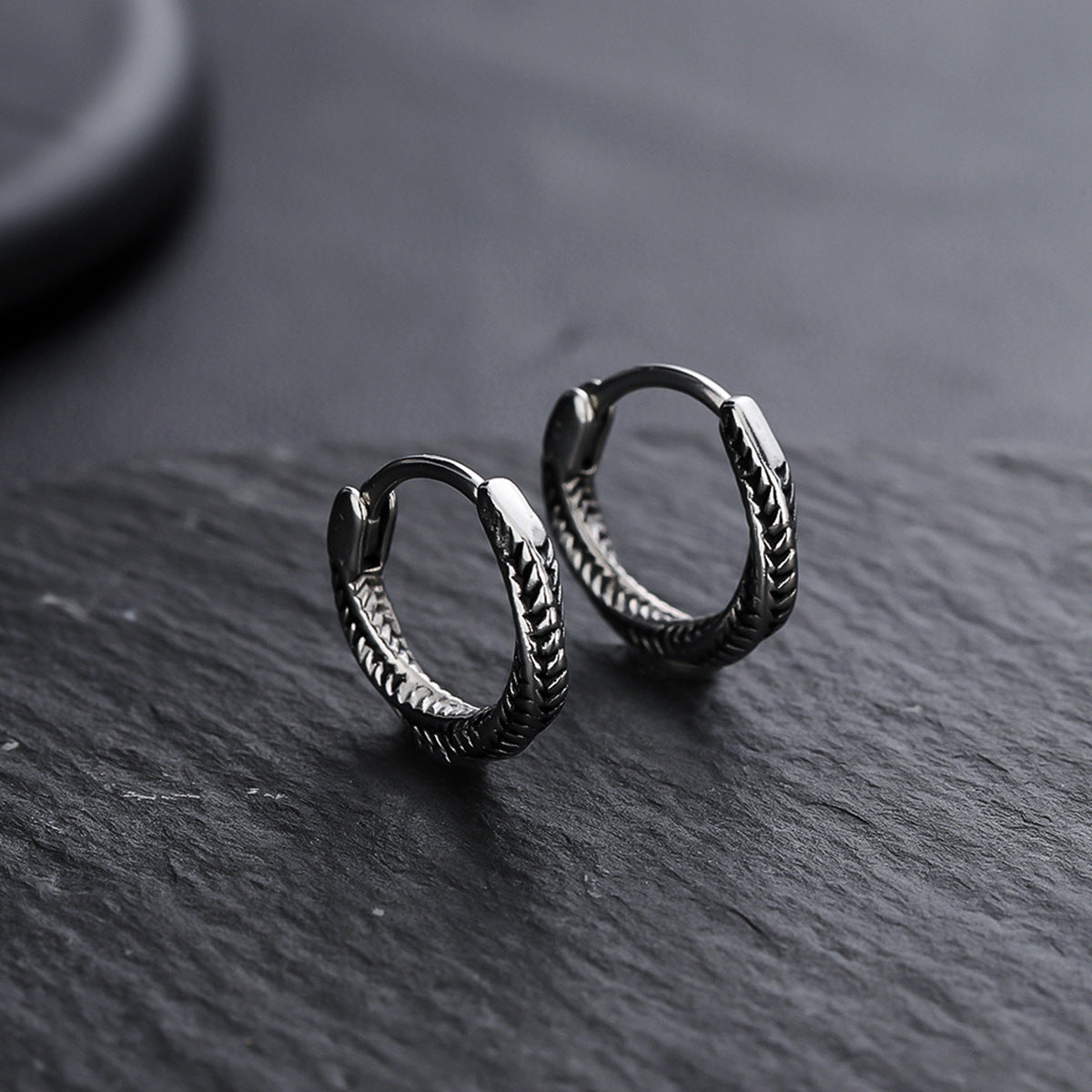 Stainless Steel Silver-Plated Circular Shaped Hoop Earrings