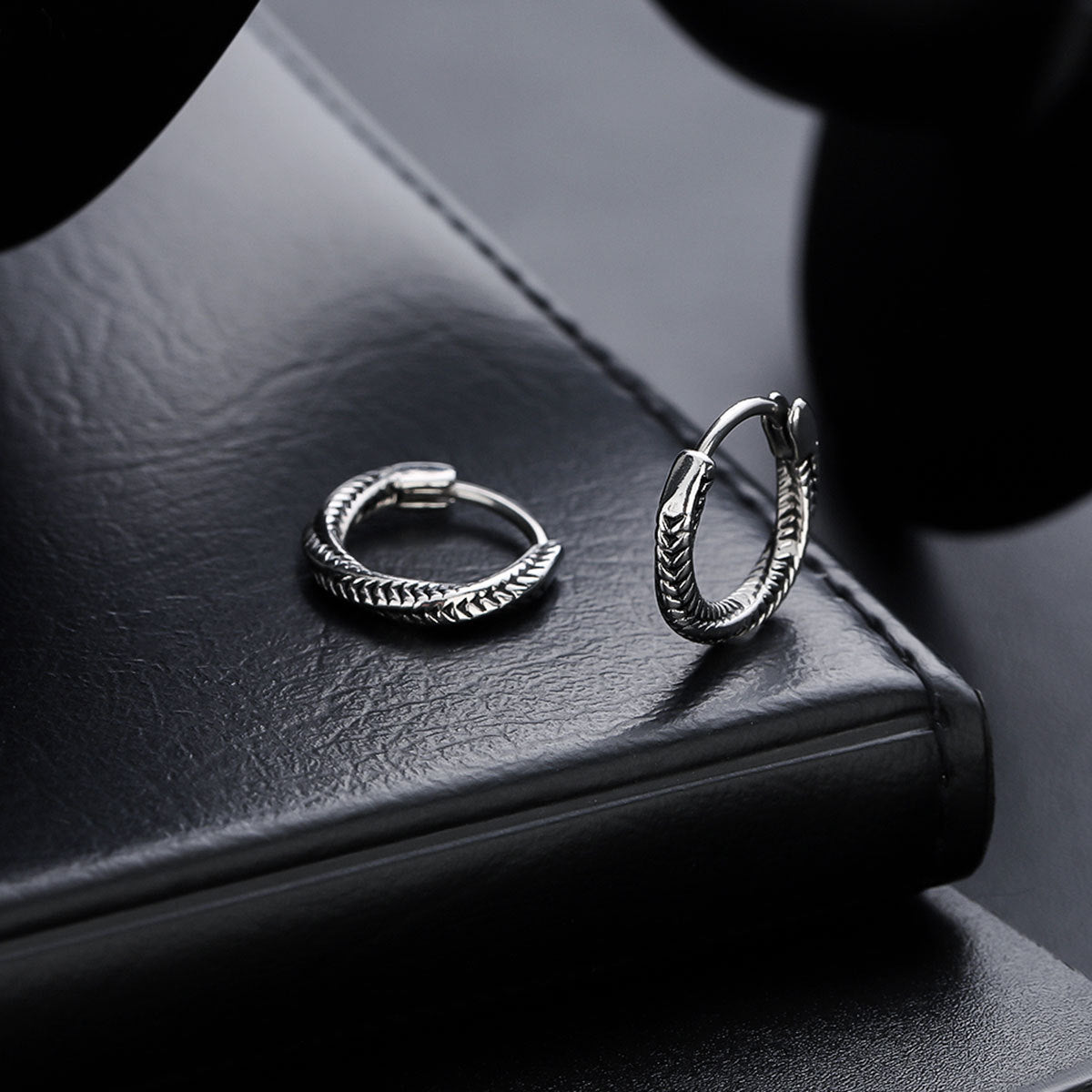 Stainless Steel Silver-Plated Circular Shaped Hoop Earrings