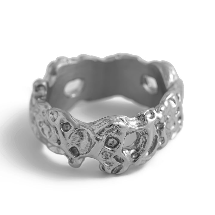 Men Silver-Plated Textured Finger Ring