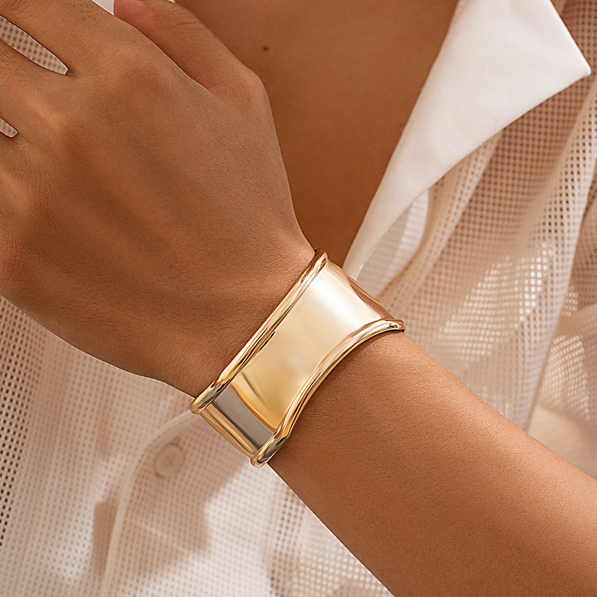 Men Gold-Plated Cuff Bracelet