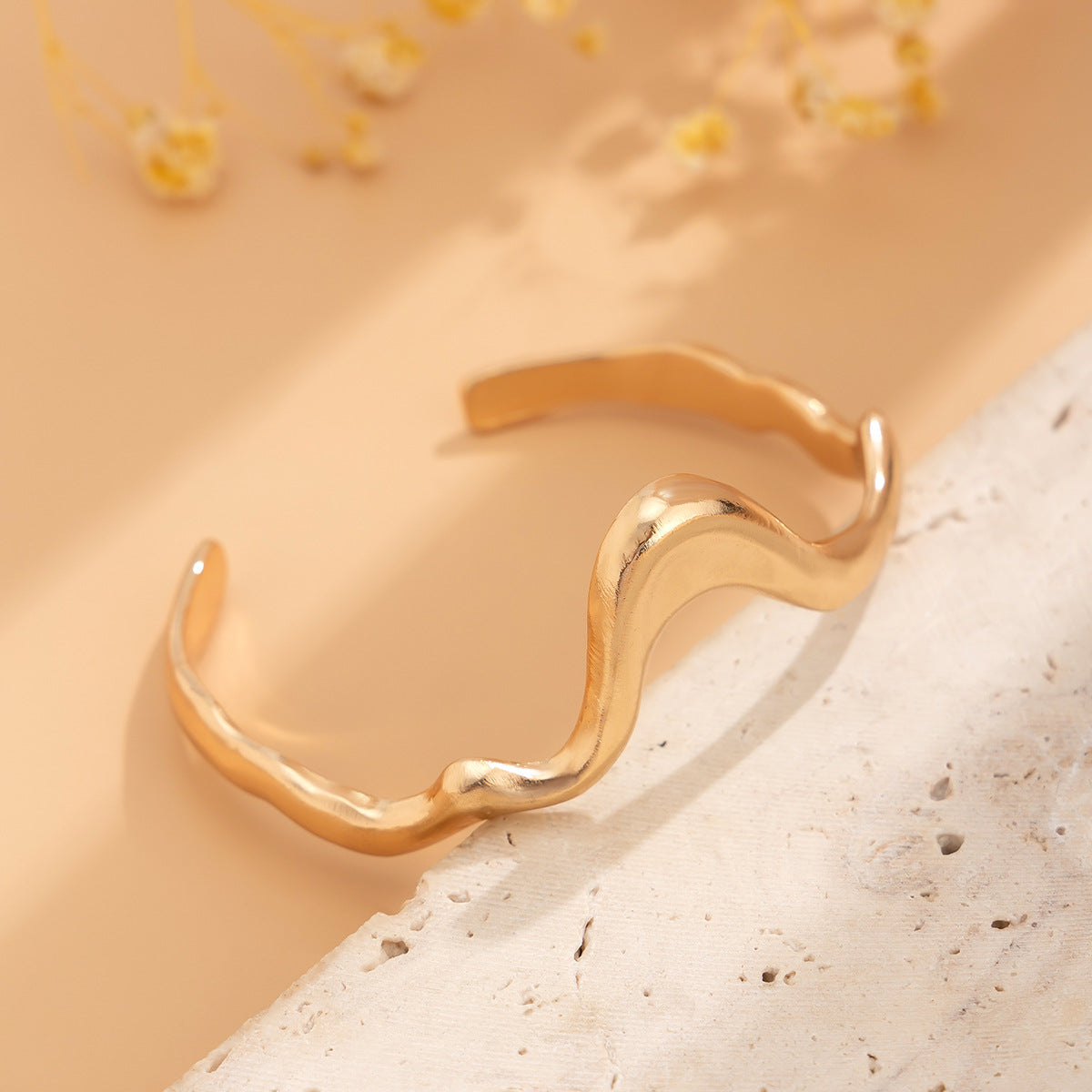 Men Gold-Plated Cuff Bracelet