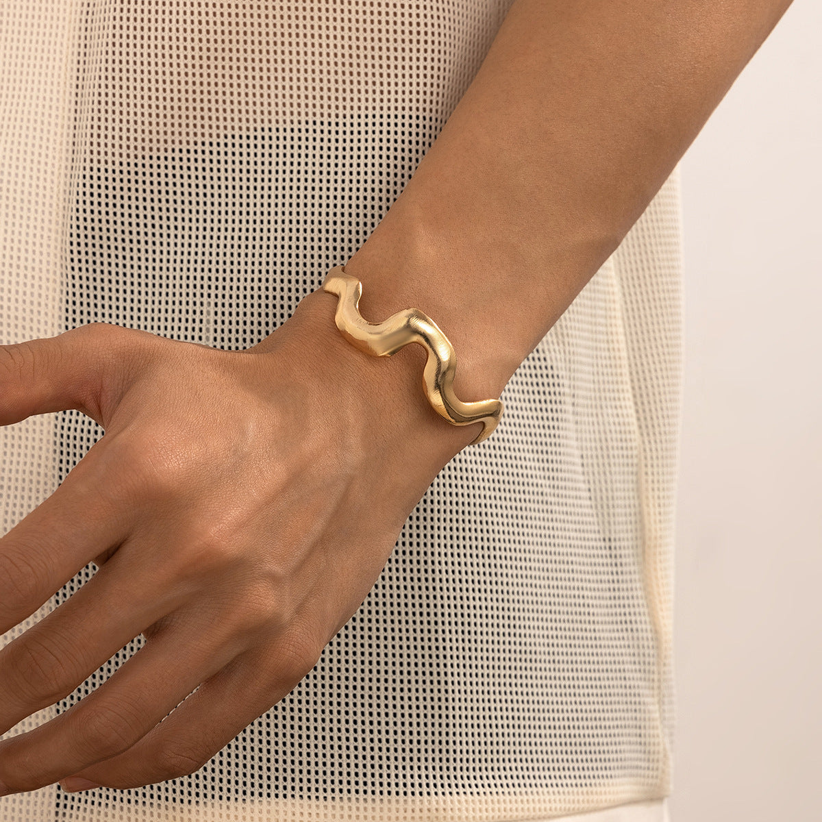 Men Gold-Plated Cuff Bracelet