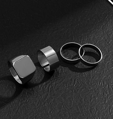 Set Of 4 Silver-Plated Finger Ring