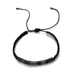 Men Silver-Plated Artificial Beaded Wraparound Bracelet