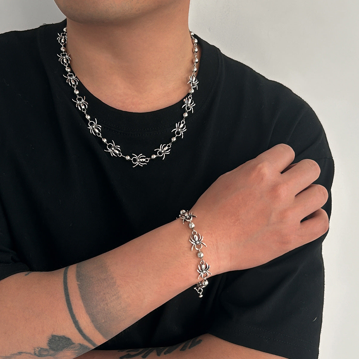 Men Silver-Plated Wraparound Bracelet