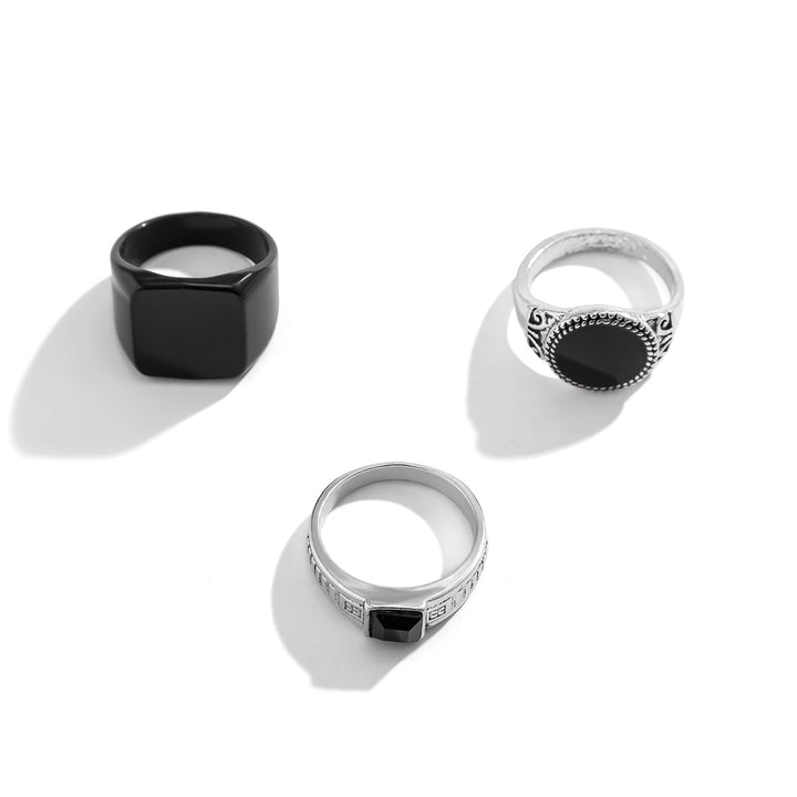 Set Of 3 Silver-Plated  Adjustable Finger Ring