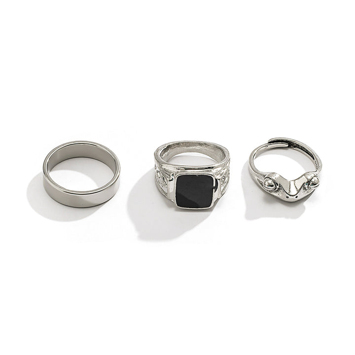 Set Of 3 Silver-Plated Finger Ring