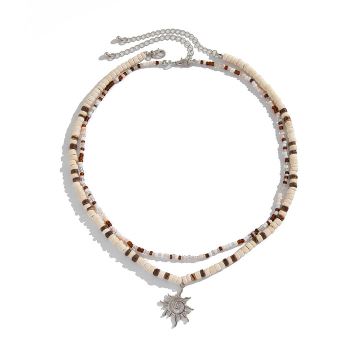 Silver-Plated Artificial Beaded Minimal Necklace
