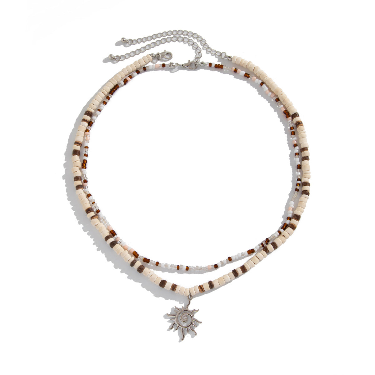 Silver-Plated Artificial Beaded Minimal Necklace
