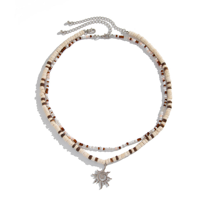 Silver-Plated Artificial Beaded Minimal Necklace