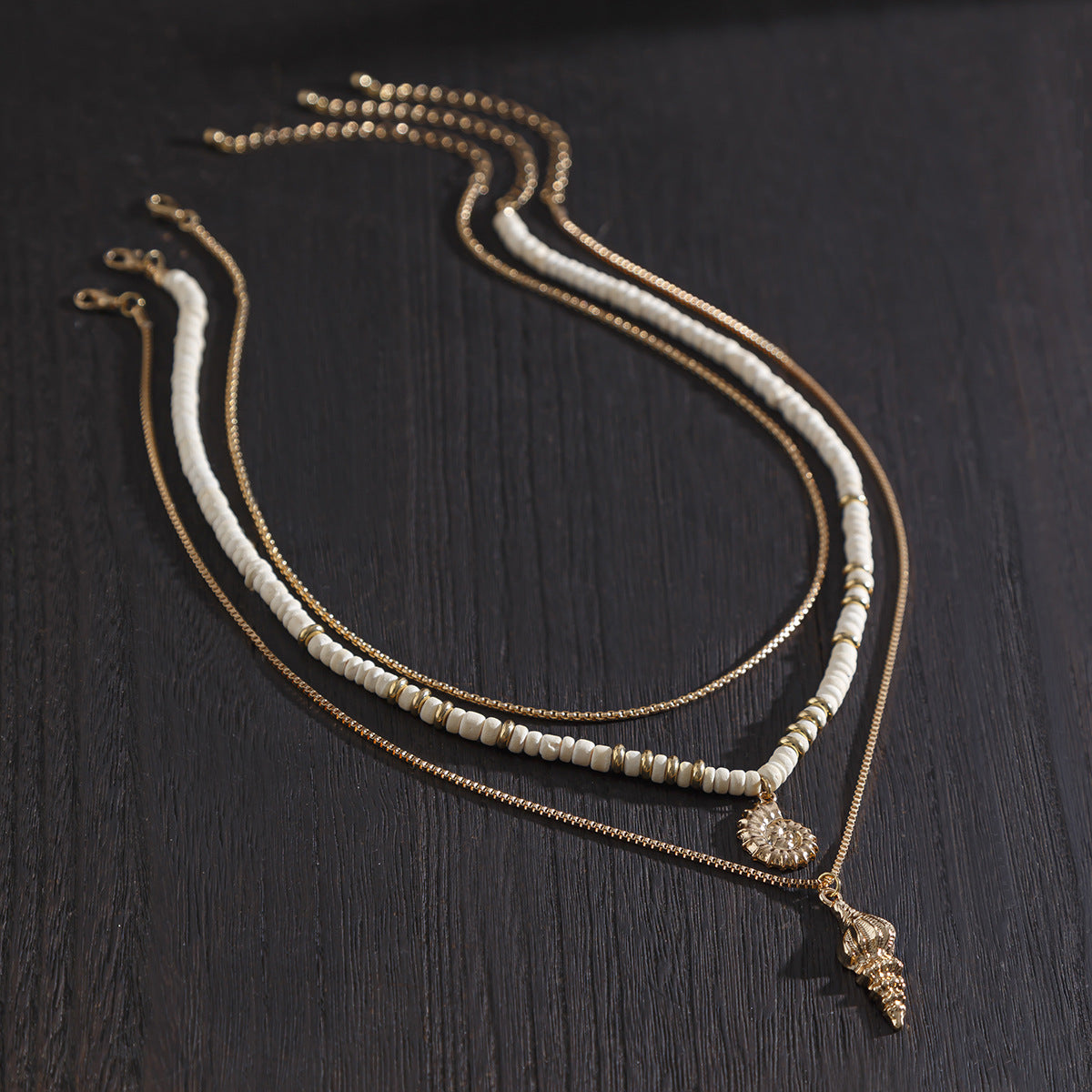 Gold-Plated Artificial Baeded MInimal Necklace